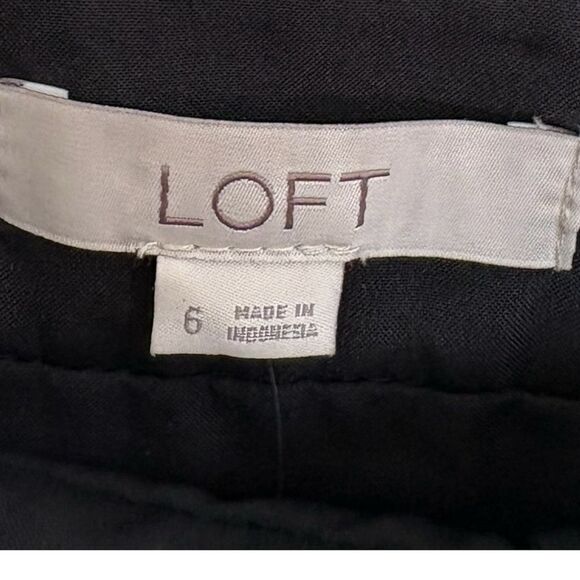 NWT Loft Skirt Black Embossed Metallic A-Line Mini Size 6 - Picture 4 of 8